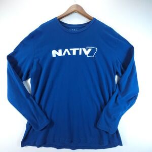 Nativ Arkansas Graphic Tee Mens Large Blue‎ Long Sleeve Streetwear Minimalist